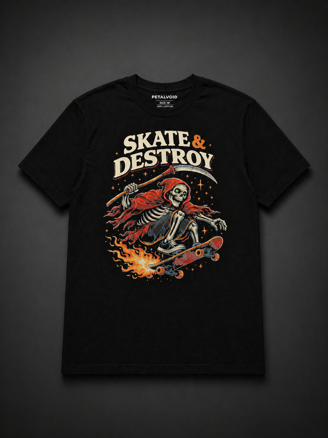 Skate & Destroy Skeleton T-Shirt – Unisex Streetwear Graphic Tee