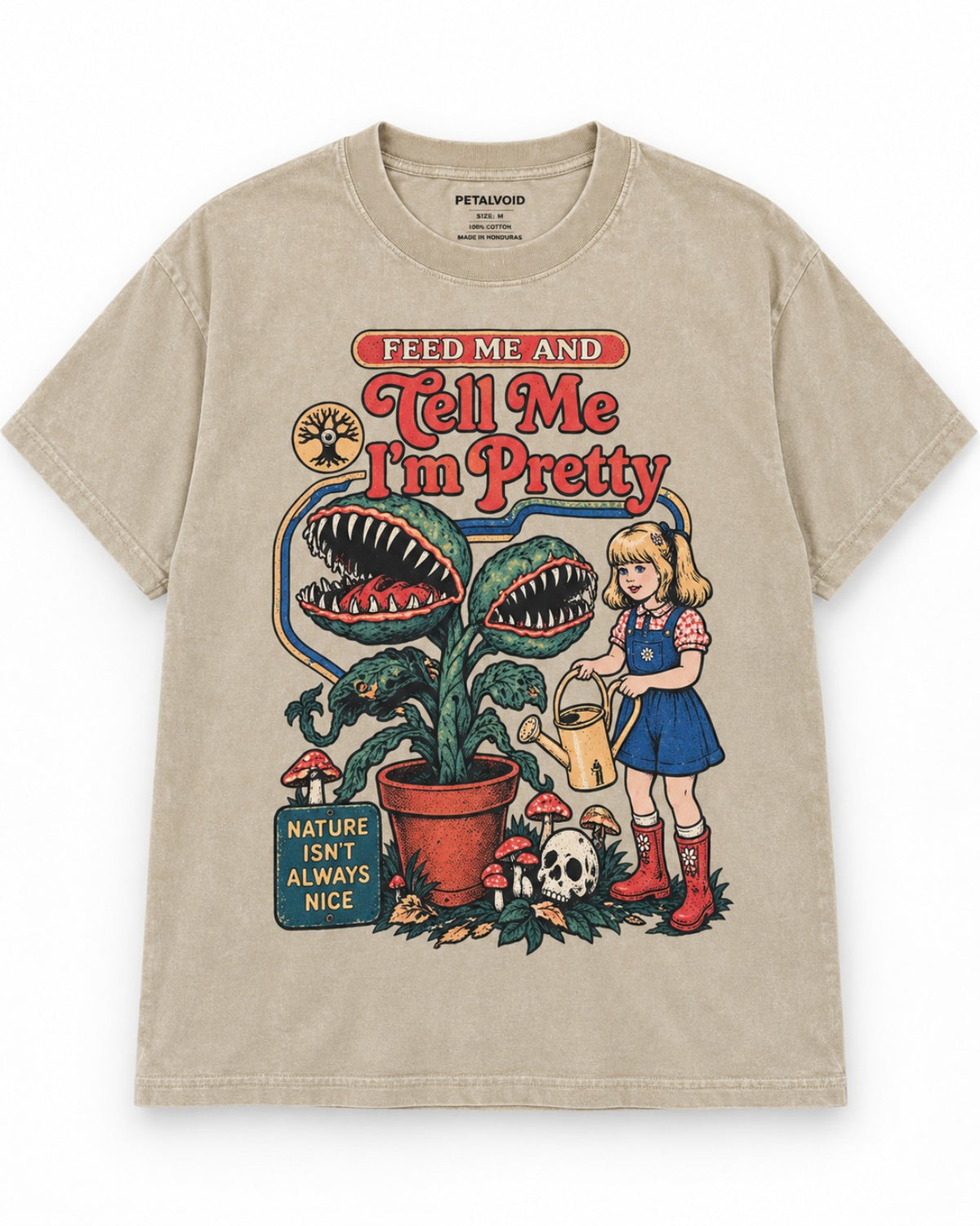 Feed Me And Tell Me I’m Pretty Tee – Washed Sand