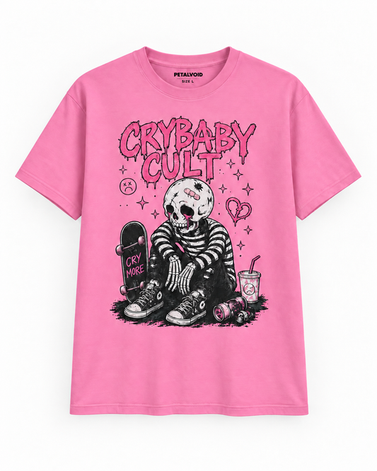 Crybaby Cult Tee – Bubble Pink